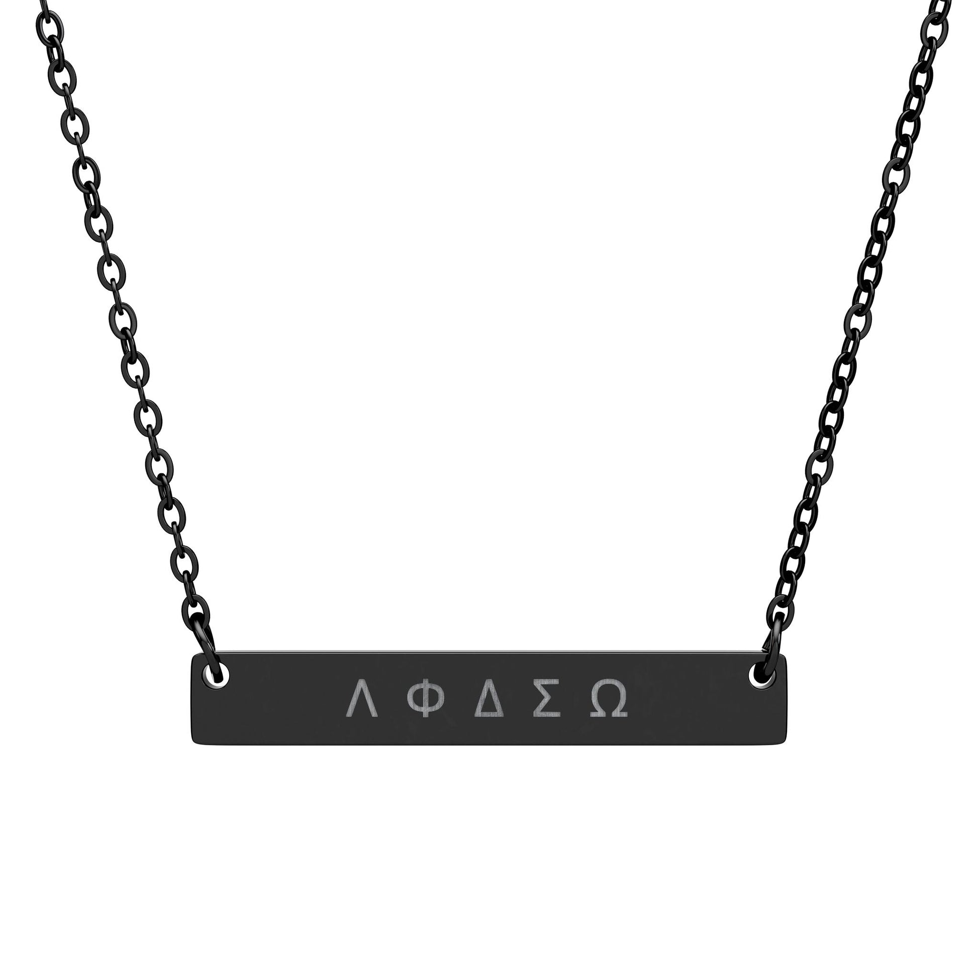 Greek Letters Bar Necklace – Sisterhood &amp; Friendship Gift | Minimalist Sorority Jewellery