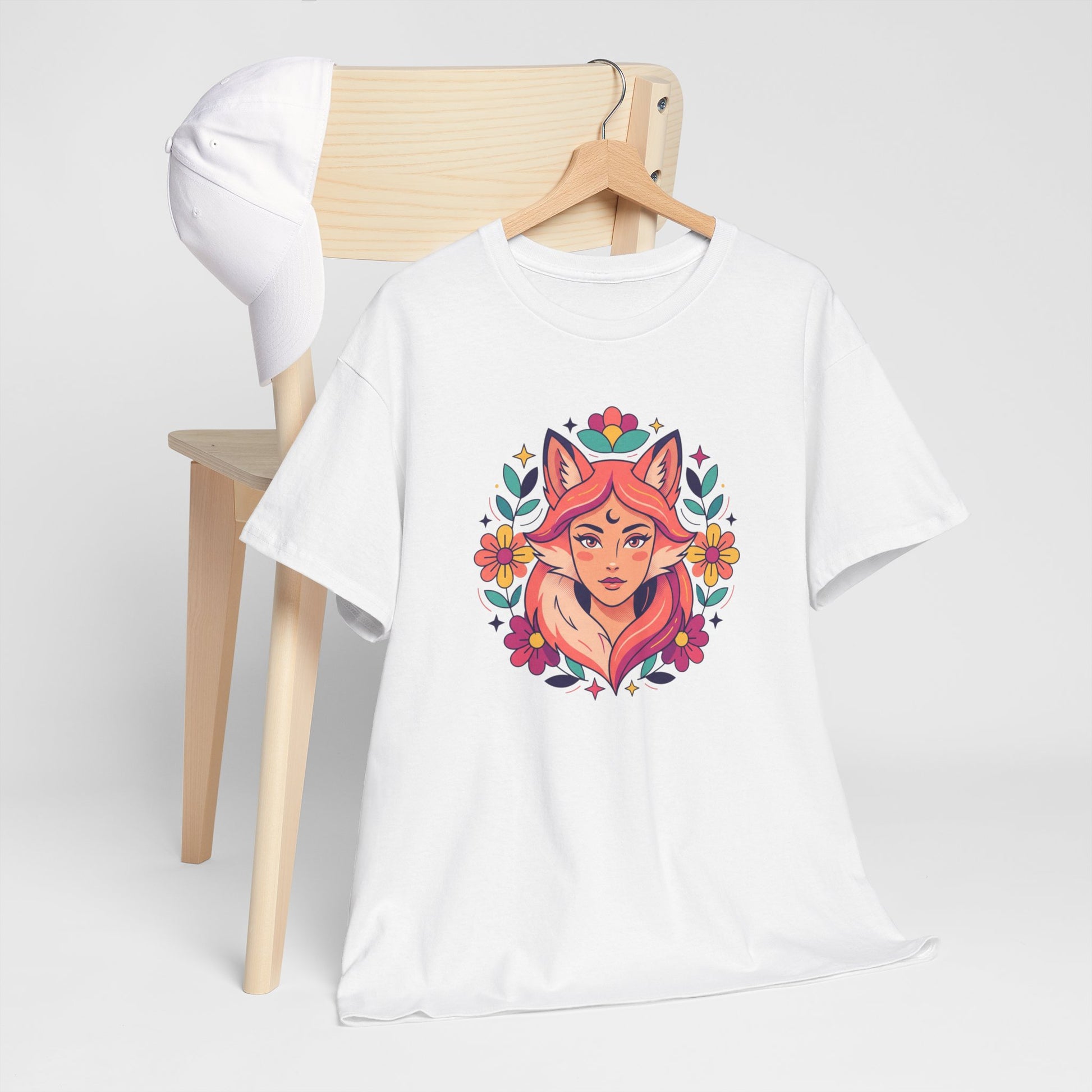 Fox Spirit Tee — Floral Fox Face Graphic Shirt