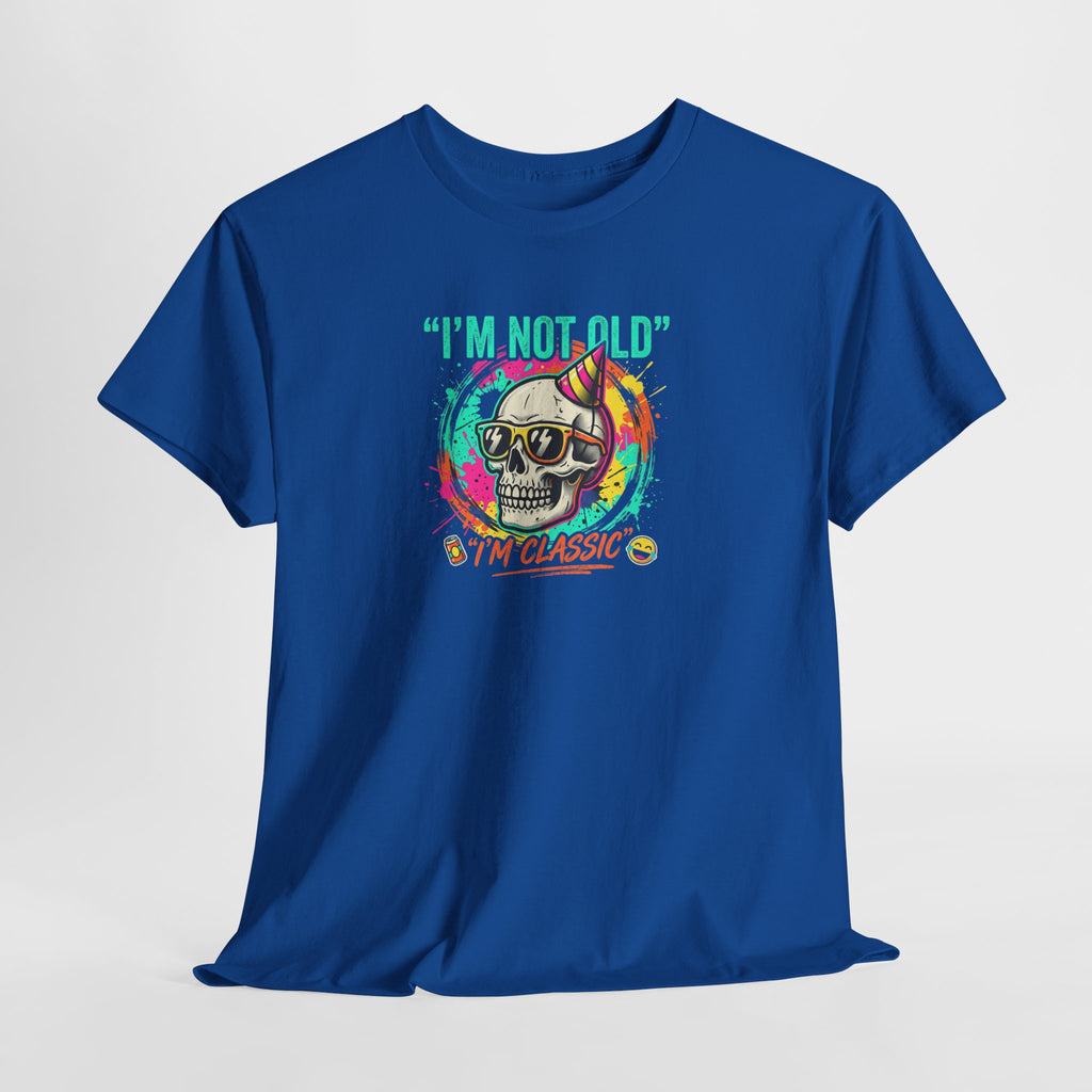 Vintage Skull Tee - "I'm Not Old, I'm Classic" Retro Skull Birthday Shirt