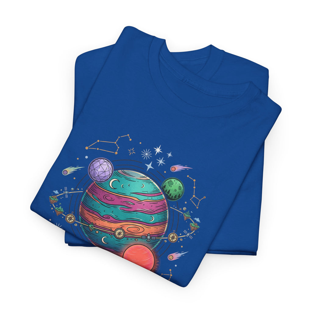 Planetary Watercolor Tee — Colorful Space Graphic T-Shirt