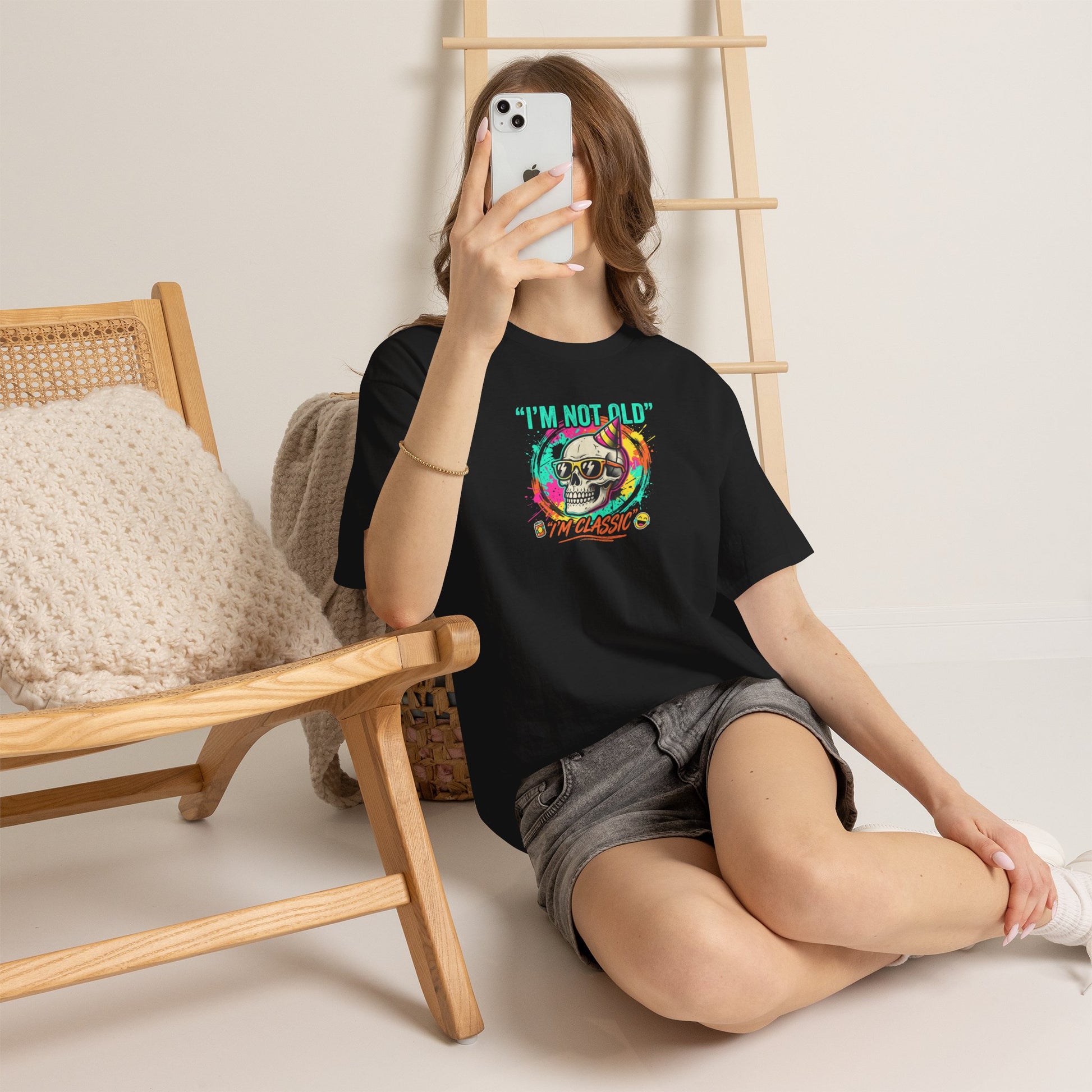 Vintage Skull Tee - "I'm Not Old, I'm Classic" Retro Skull Birthday Shirt