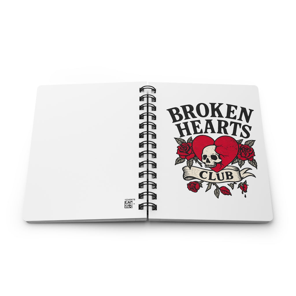 Broken Hearts Club Spiral Notebook – Gothic Tattoo Aesthetic Journal