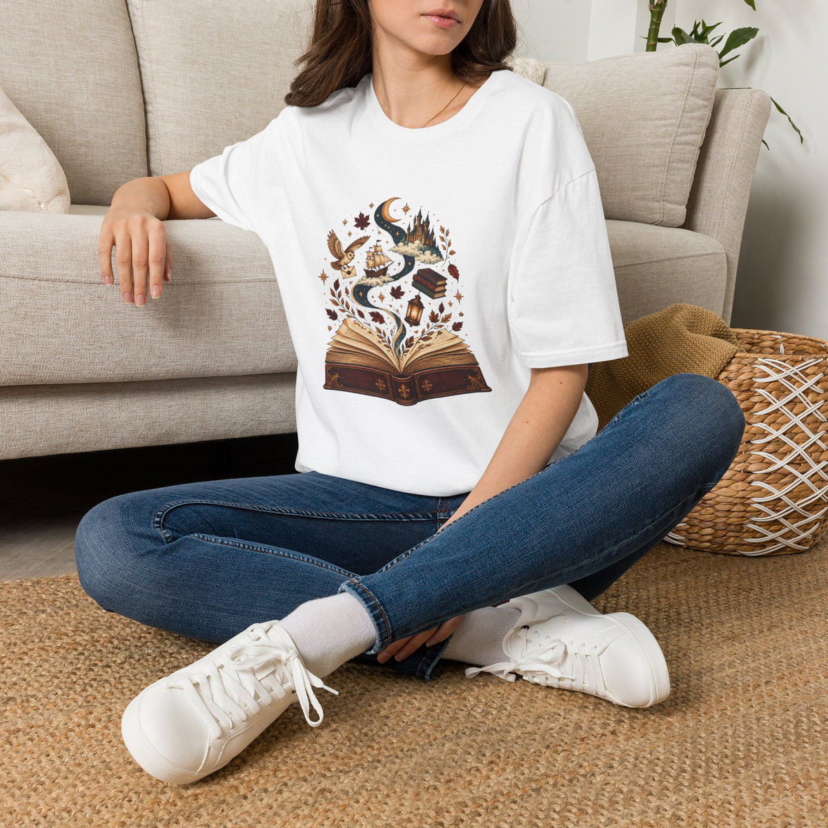 Enchanted Open Book T-Shirt – Magical Reading and Book Lover Design