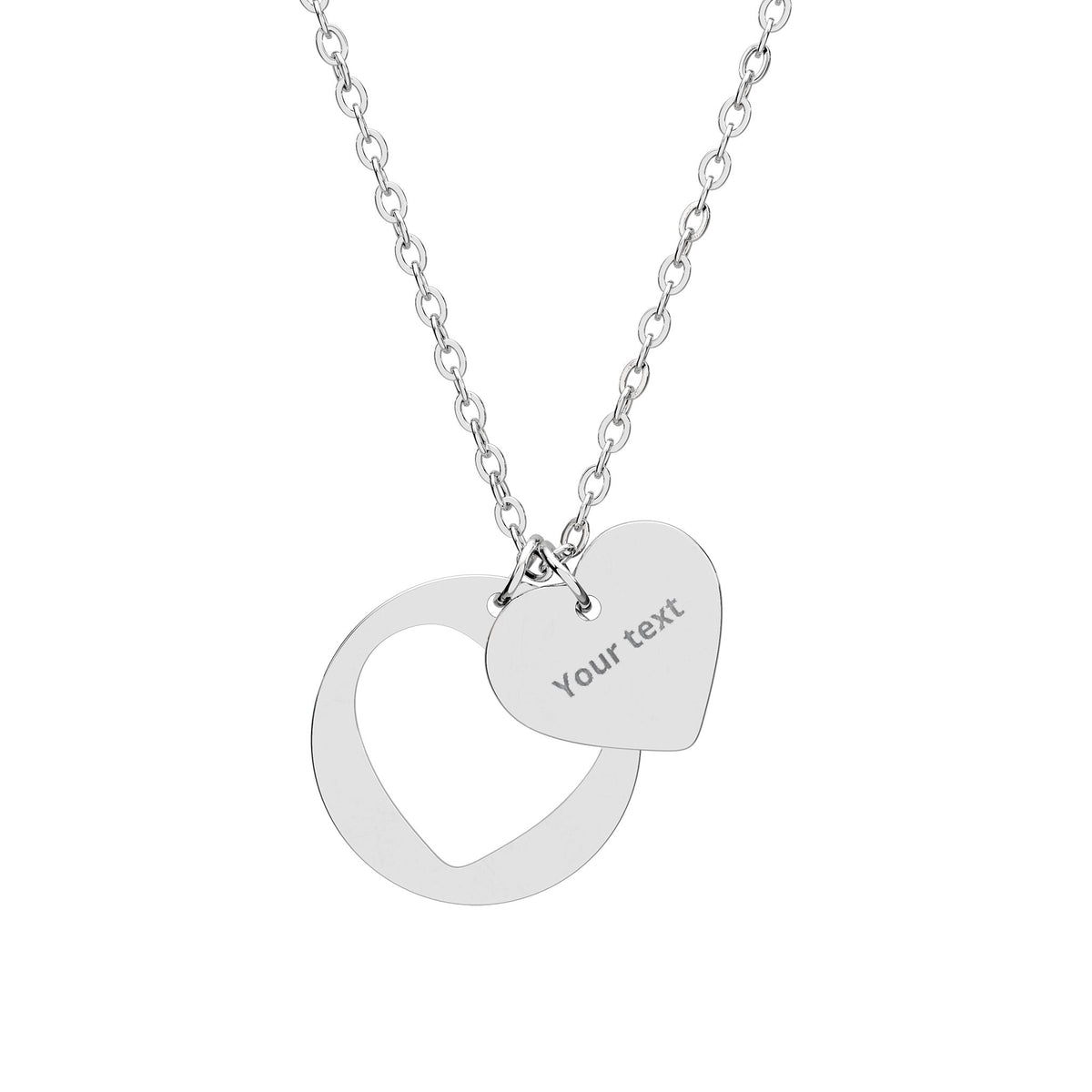 Personalised Heart Necklace | Custom Engraved Name Pendant | Gold, Silver &amp; Rose Gold Gift for Her