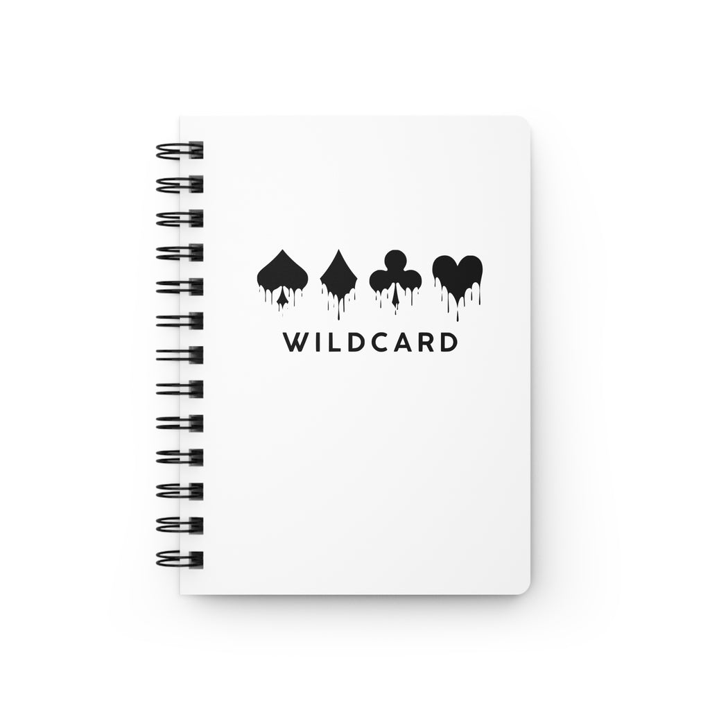 Wildcard Playing Cards Spiral Notebook — Minimalist Dripping Card Suits Journal