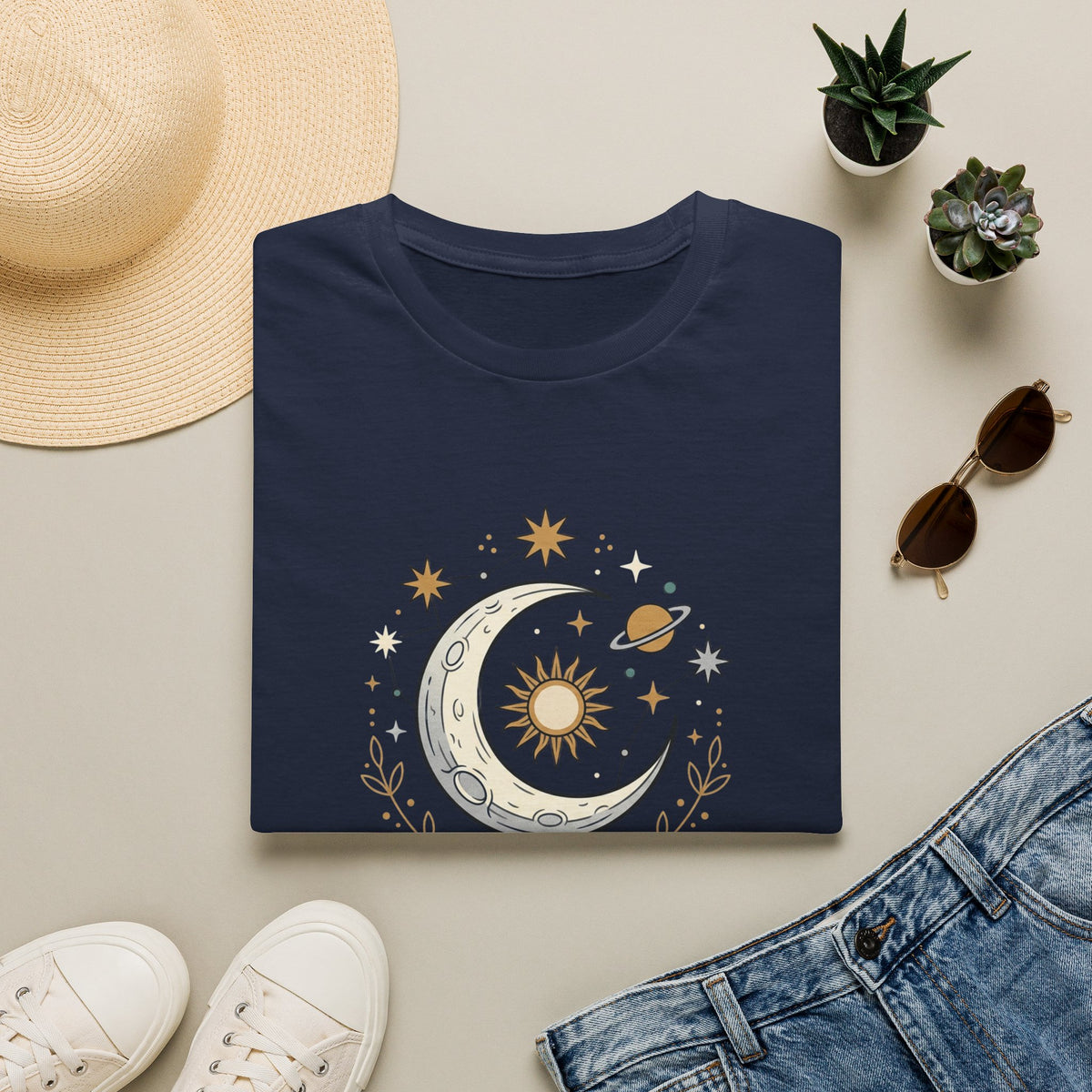 Celestial Moon & Sun Tee — Vintage Astrology Graphic T-Shirt