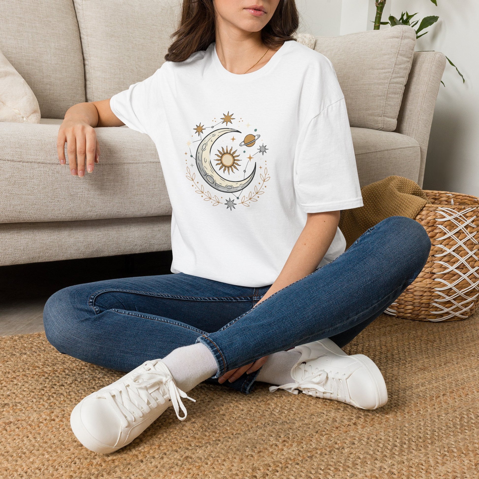 Celestial Moon & Sun Tee — Vintage Astrology Graphic T-Shirt