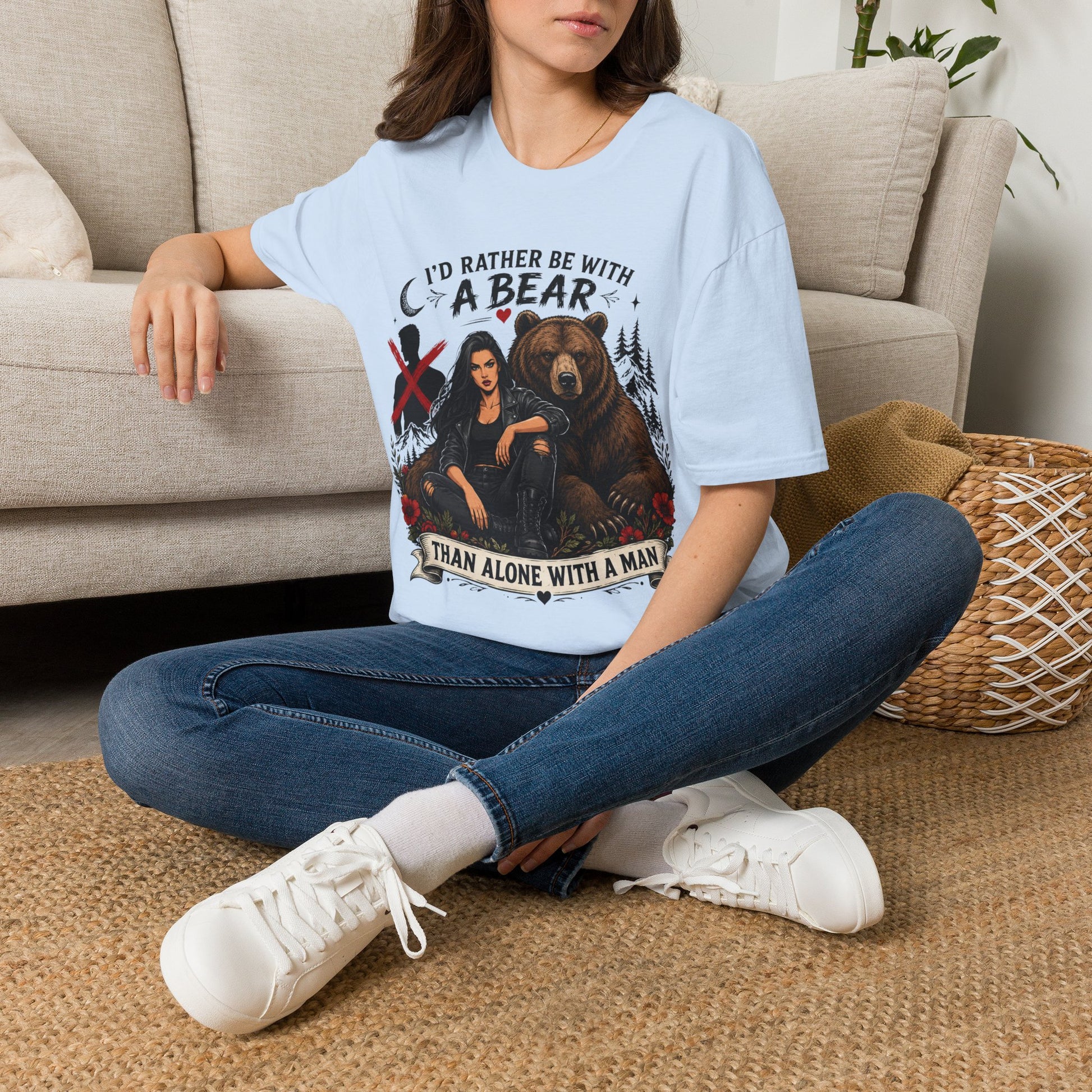 I'd Rather Be With a Bear T-Shirt Than Alone With a Man T-Shirt