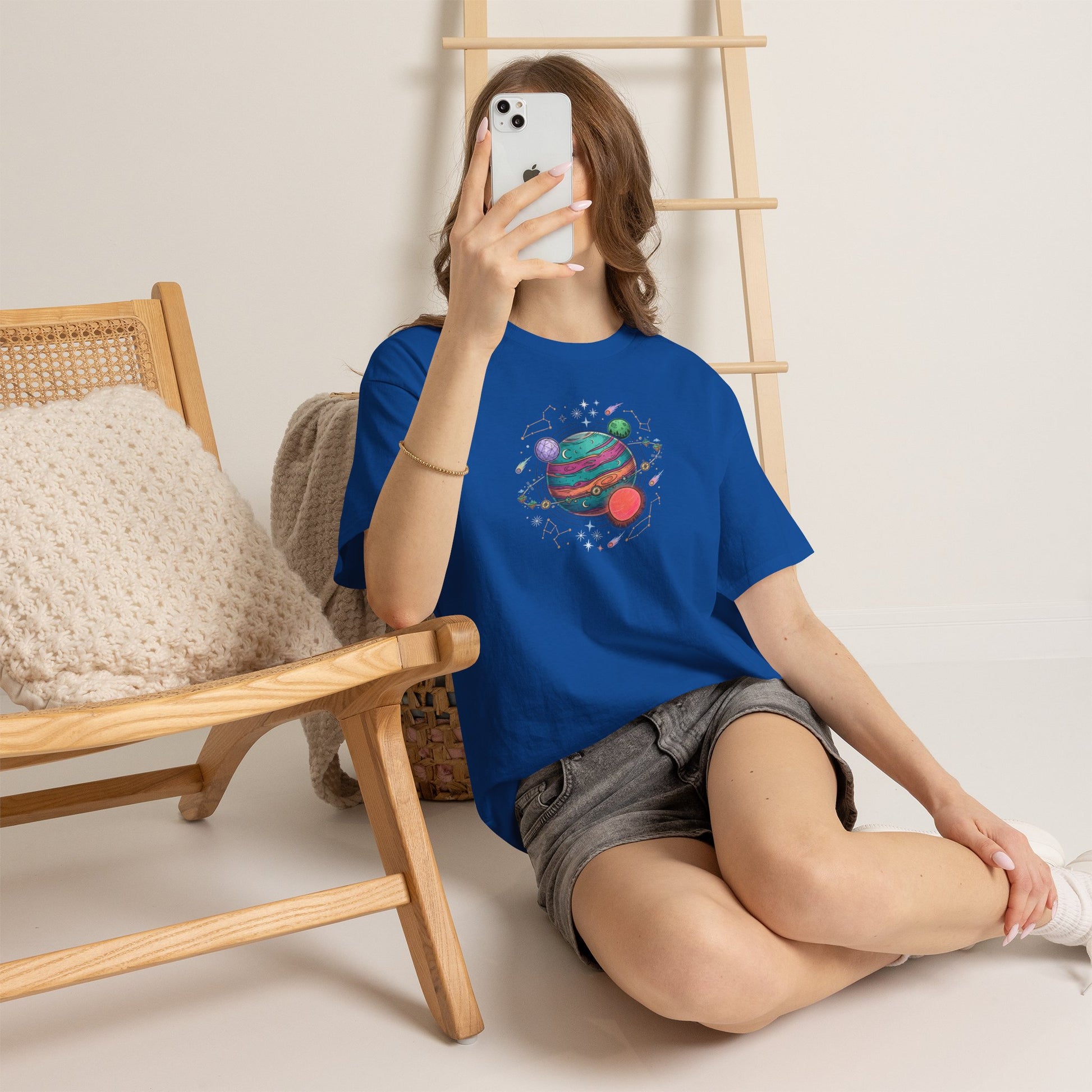 Planetary Watercolor Tee — Colorful Space Graphic T-Shirt