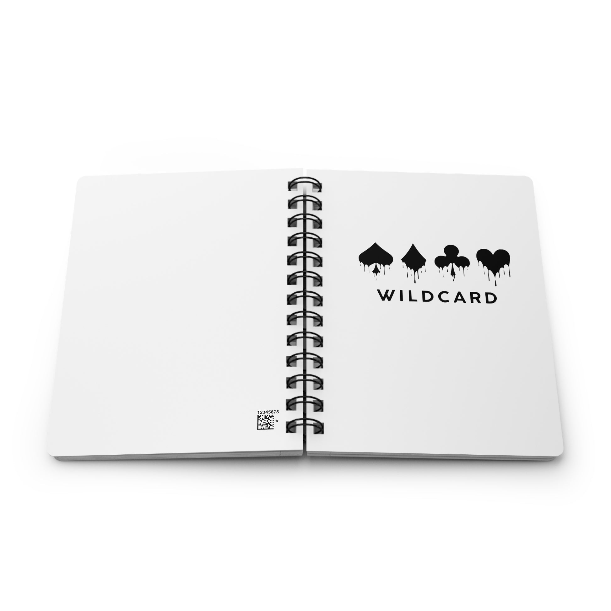 Wildcard Playing Cards Spiral Notebook — Minimalist Dripping Card Suits Journal