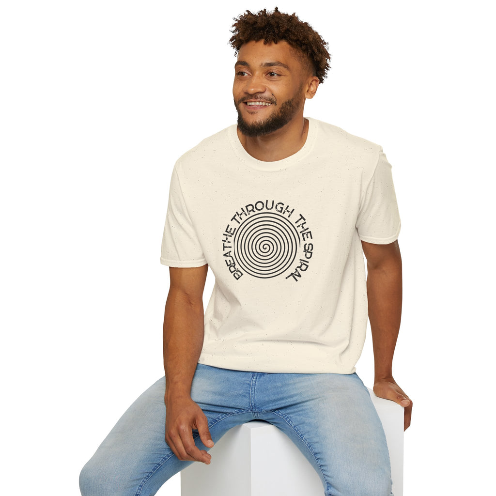 Mental Health Breathe Through the Spiral T-Shirt — Mindful Spiral Graphic Tee for Meditation & Relaxation