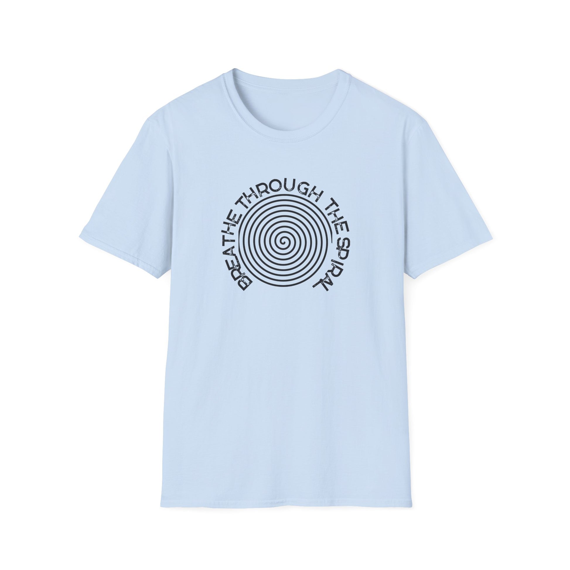 Mental Health Breathe Through the Spiral T-Shirt — Mindful Spiral Graphic Tee for Meditation & Relaxation