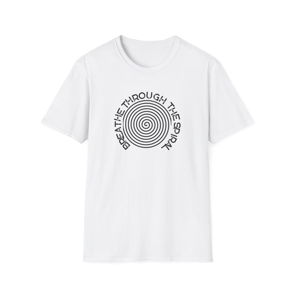 Mental Health Breathe Through the Spiral T-Shirt — Mindful Spiral Graphic Tee for Meditation & Relaxation