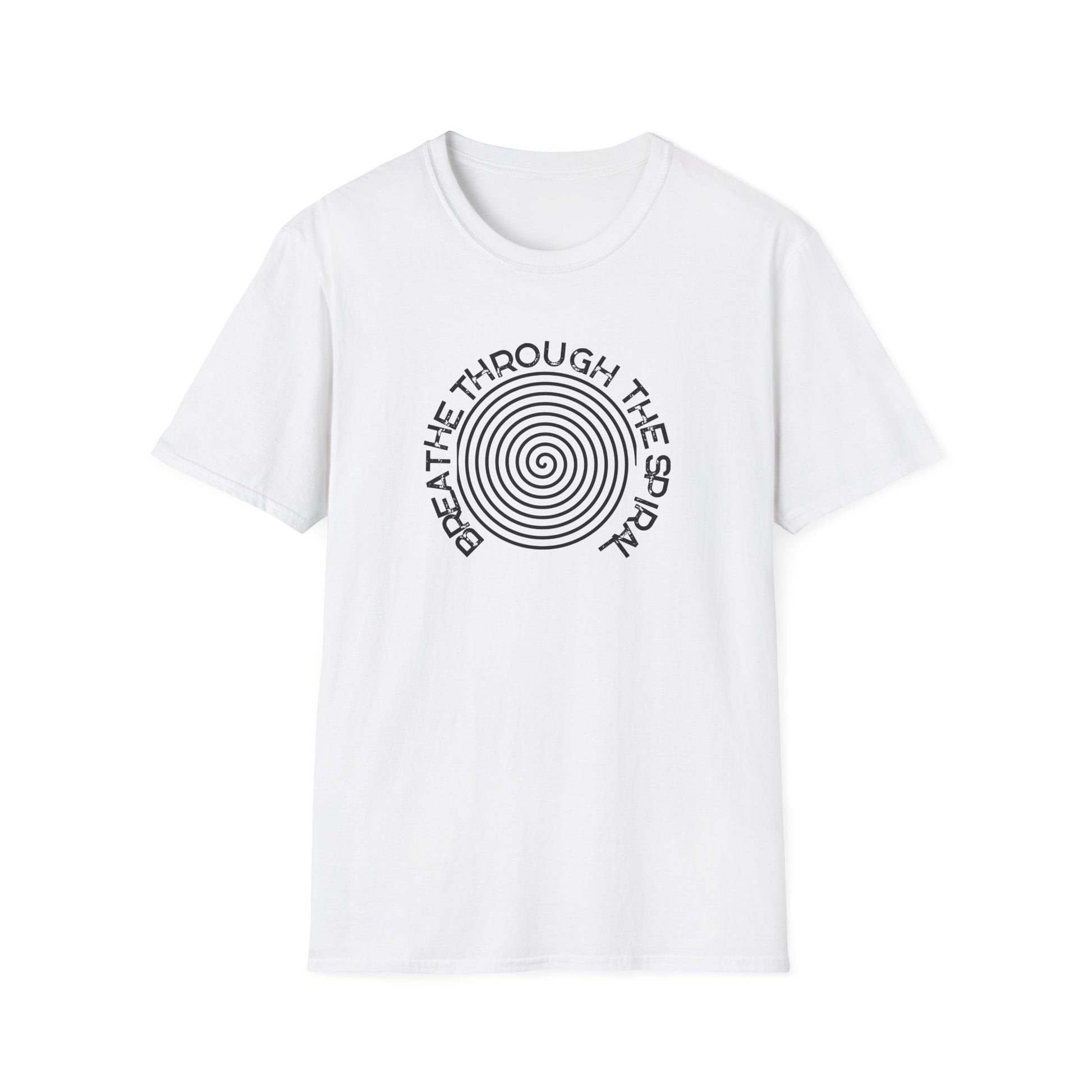 Mental Health Breathe Through the Spiral T-Shirt — Mindful Spiral Graphic Tee for Meditation & Relaxation
