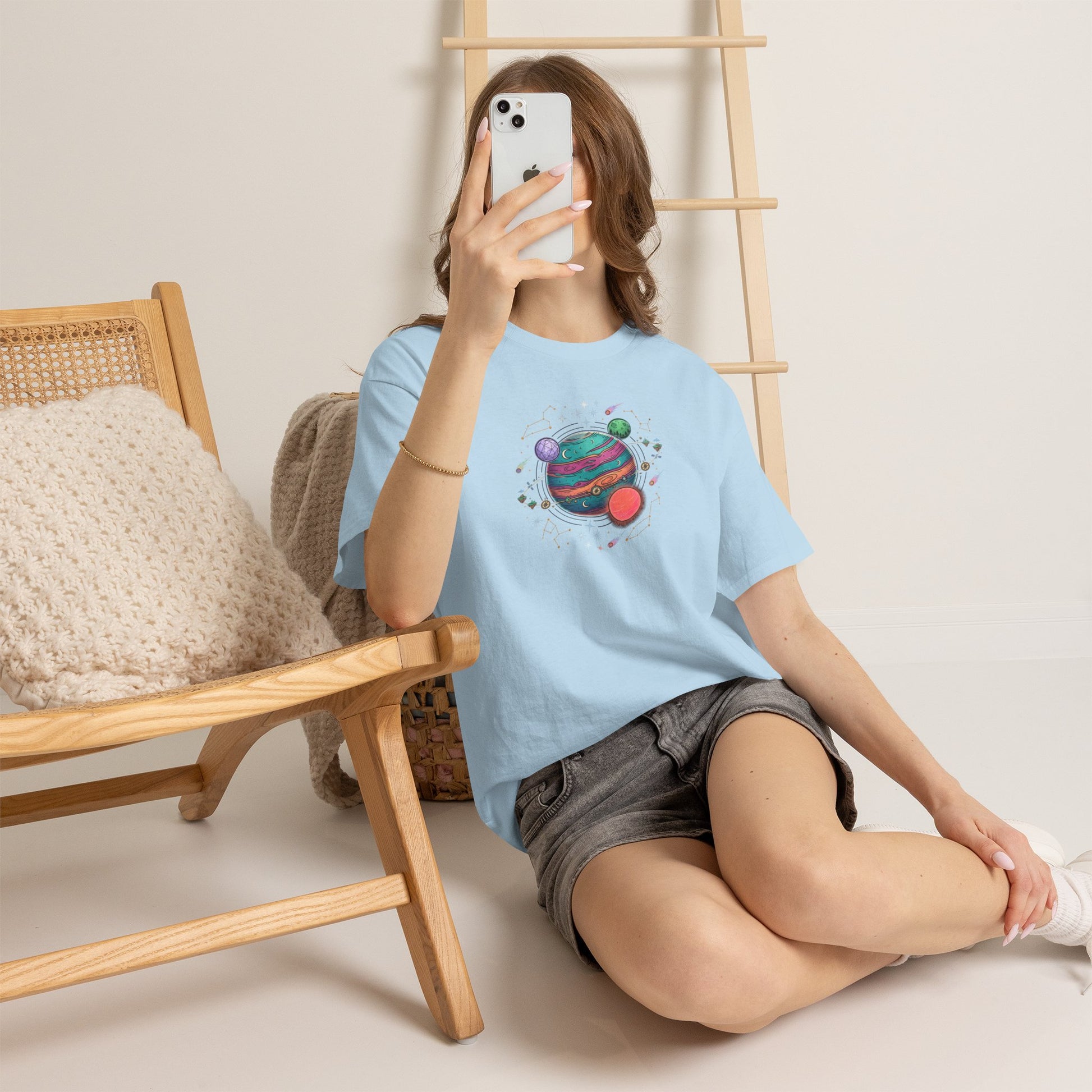 Planetary Watercolor Tee — Colorful Space Graphic T-Shirt