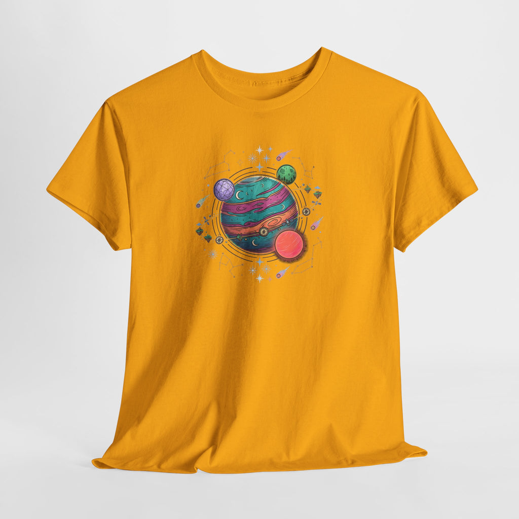 Planetary Watercolor Tee — Colorful Space Graphic T-Shirt