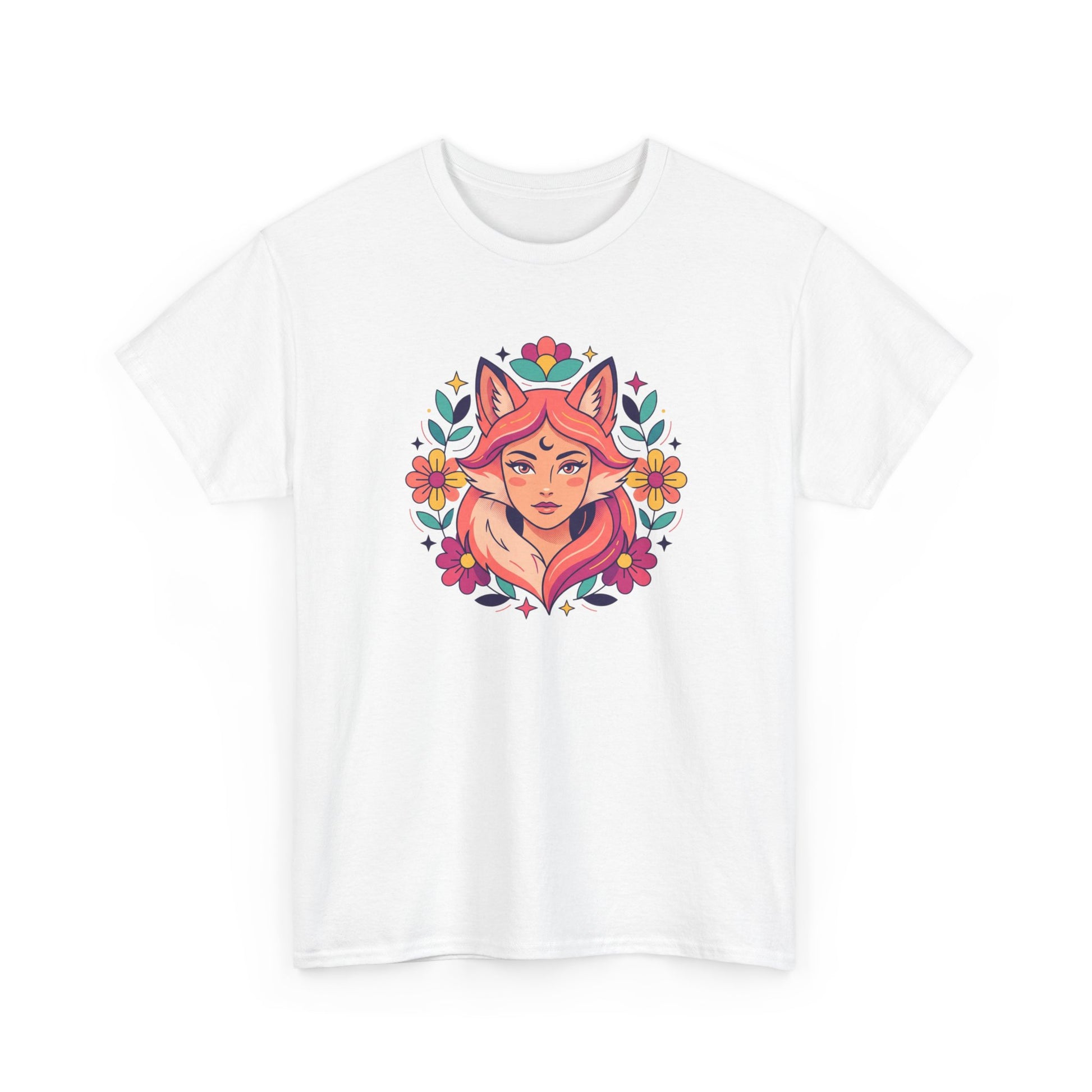 Fox Spirit Tee — Floral Fox Face Graphic Shirt