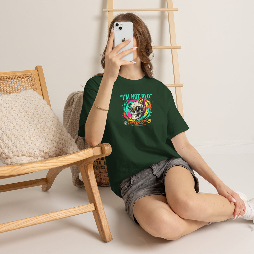Vintage Skull Tee - "I'm Not Old, I'm Classic" Retro Skull Birthday Shirt