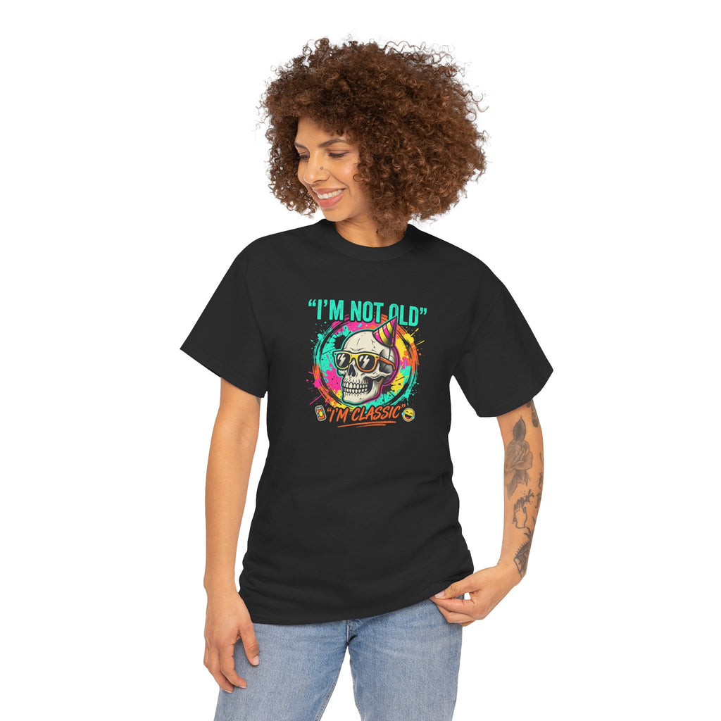 Vintage Skull Tee - "I'm Not Old, I'm Classic" Retro Skull Birthday Shirt