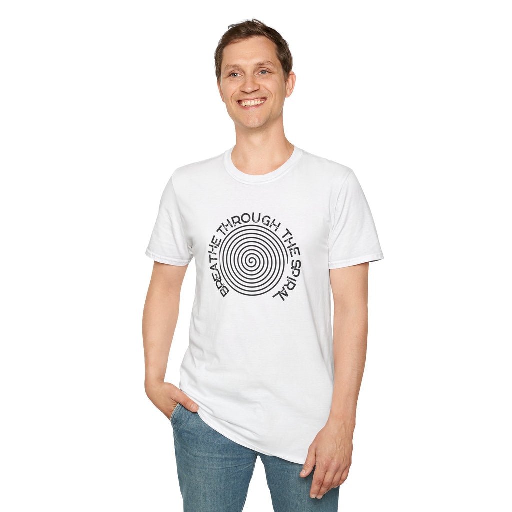 Mental Health Breathe Through the Spiral T-Shirt — Mindful Spiral Graphic Tee for Meditation & Relaxation