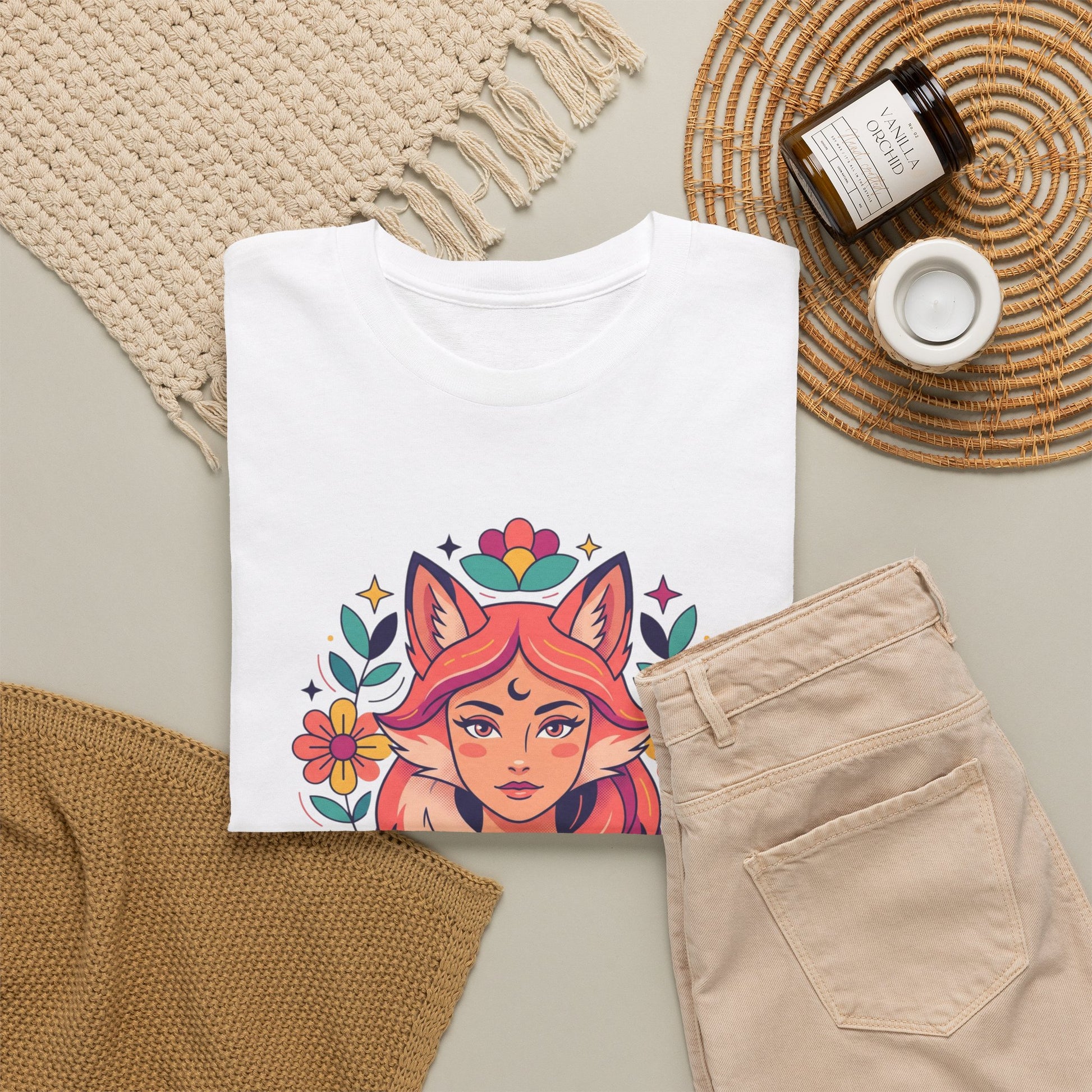 Fox Spirit Tee — Floral Fox Face Graphic Shirt