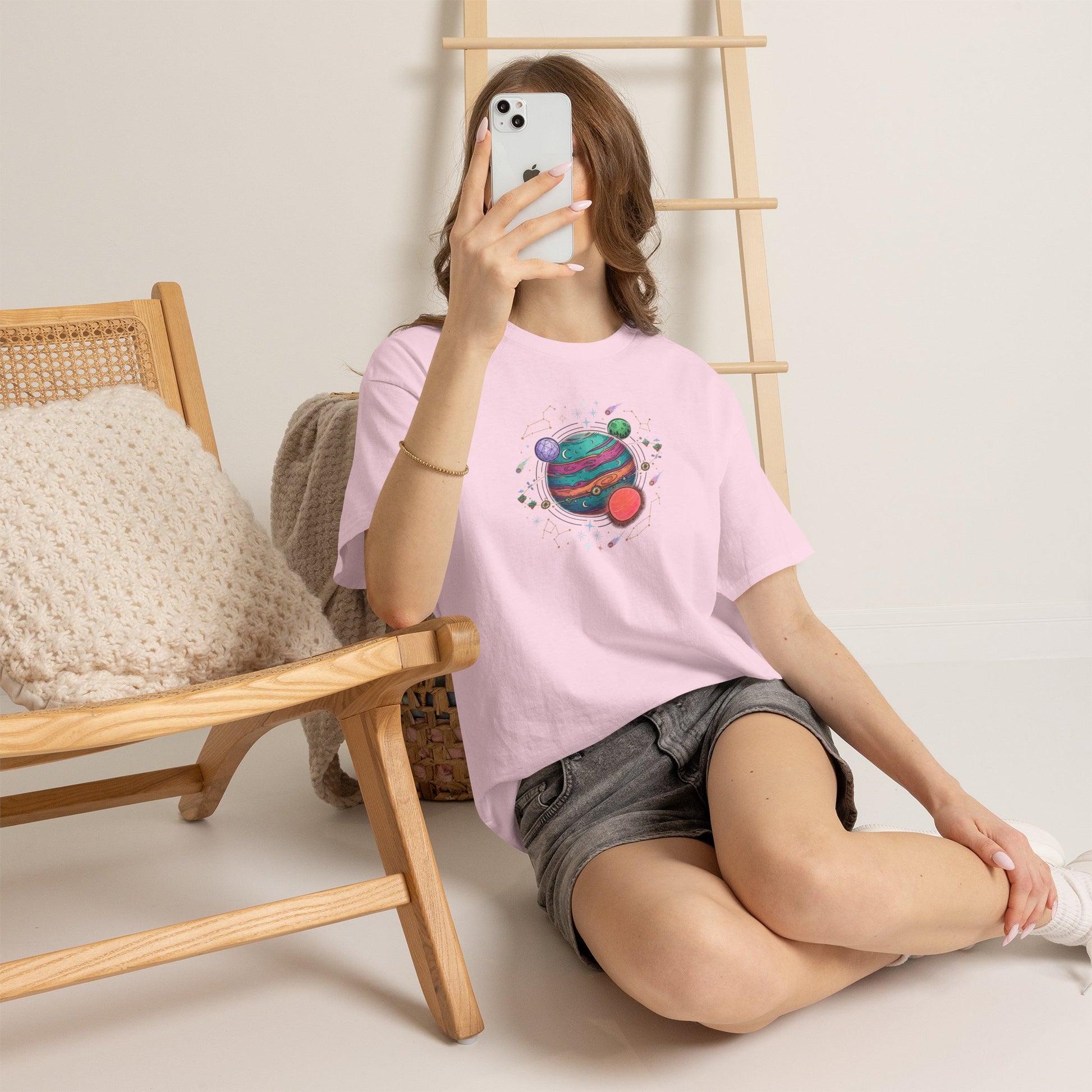 Planetary Watercolor Tee — Colorful Space Graphic T-Shirt