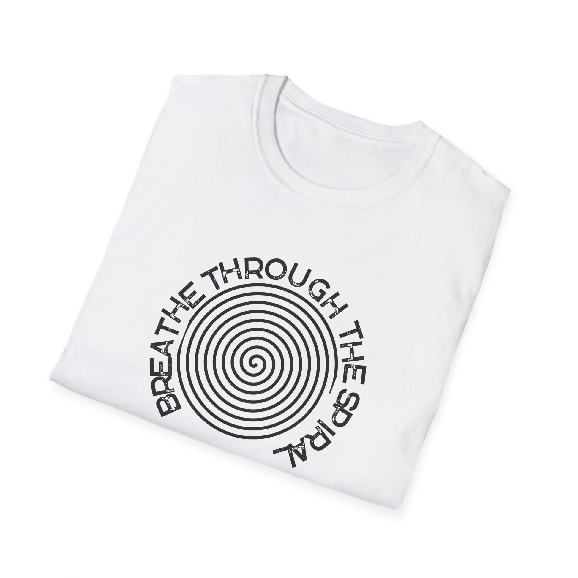 Mental Health Breathe Through the Spiral T-Shirt — Mindful Spiral Graphic Tee for Meditation & Relaxation