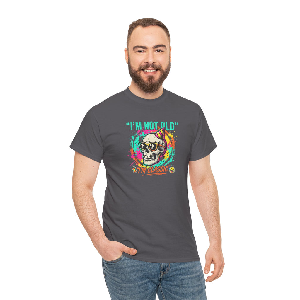 Vintage Skull Tee - "I'm Not Old, I'm Classic" Retro Skull Birthday Shirt