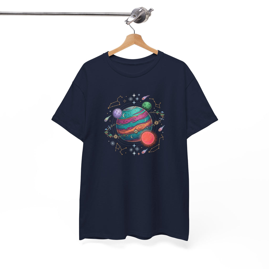 Planetary Watercolor Tee — Colorful Space Graphic T-Shirt