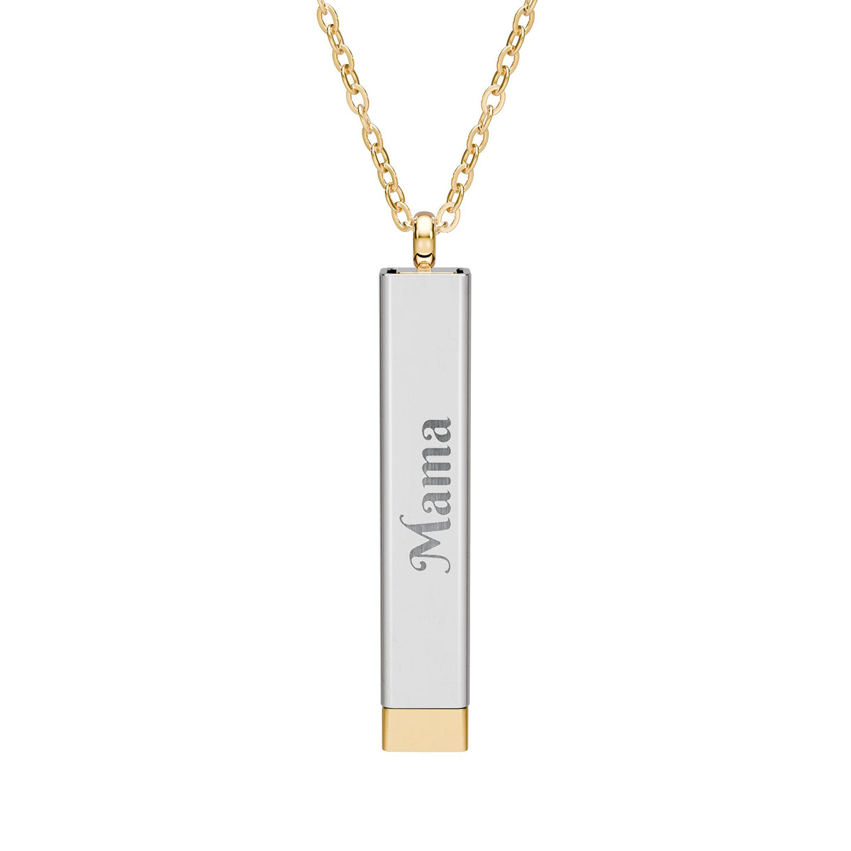 Mama Hidden Message Necklace – I Love You - Sliding Bar Pendant with Secret Engraving | Mother’s Day Gift for Mum