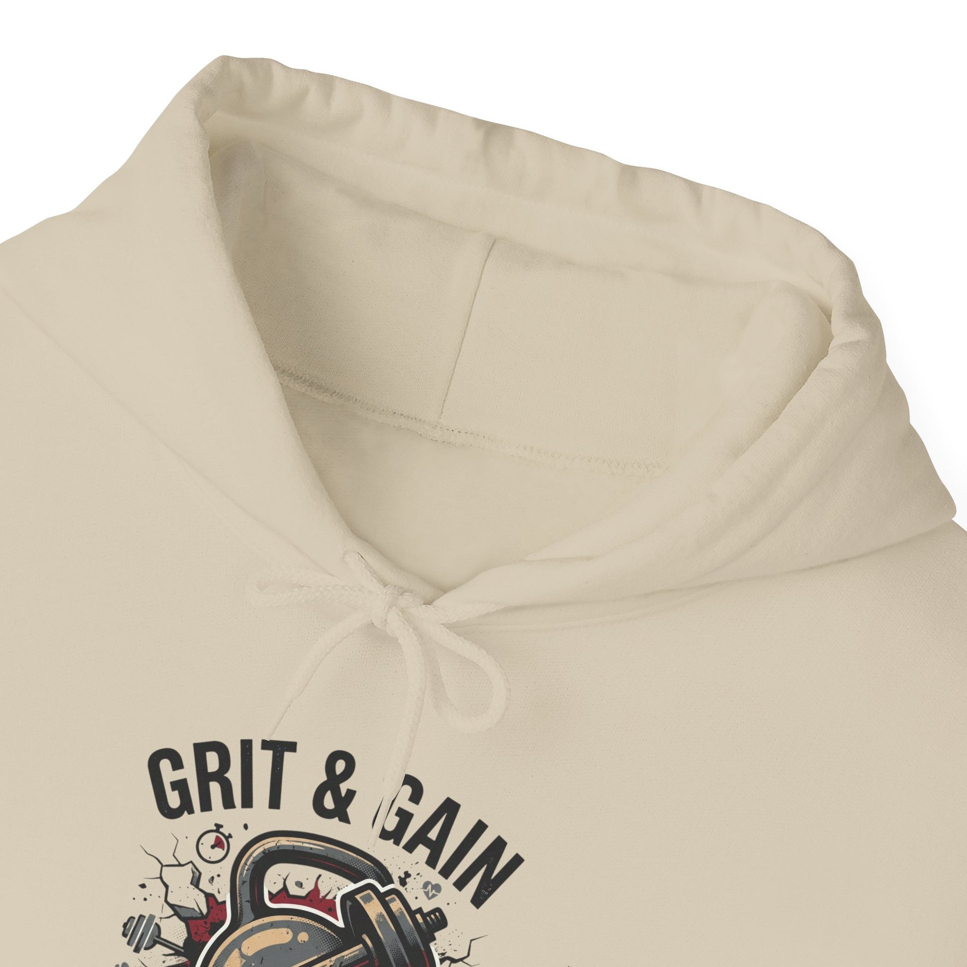 Grit & Gain Weightlifting Hoodie — Motivational Gym Pullover for Lifters