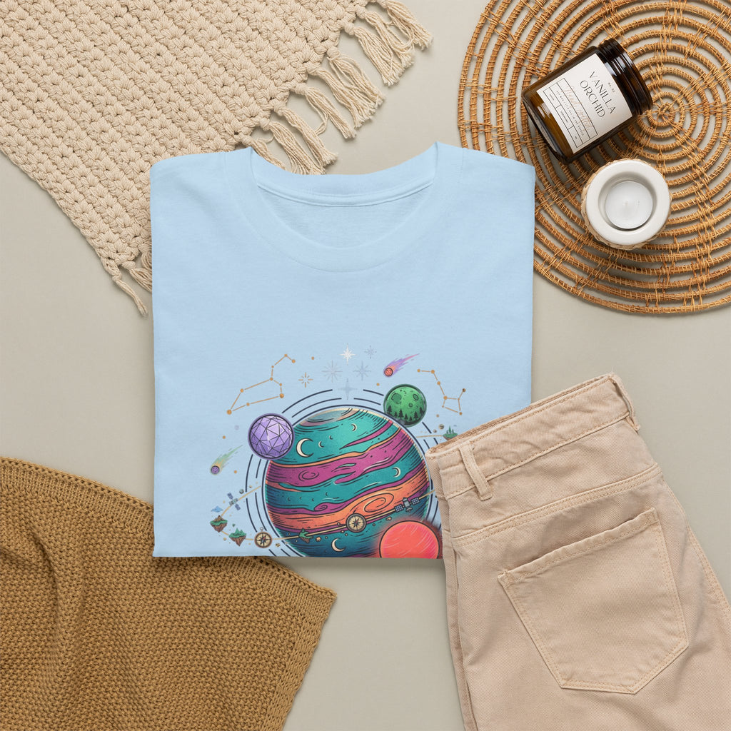 Planetary Watercolor Tee — Colorful Space Graphic T-Shirt