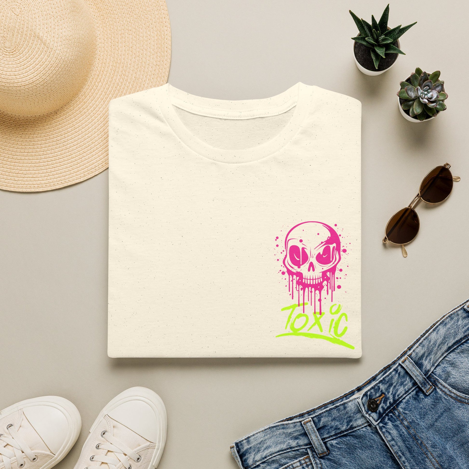 T-Shirt — Neon Drip Skull "Toxic" Graphic