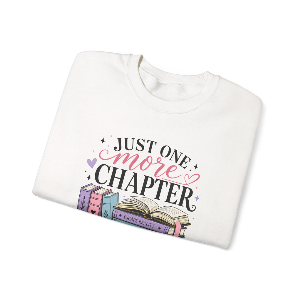 Sweatshirt for Book Lovers - Just One More Chapter Cozy Reading Crewneck