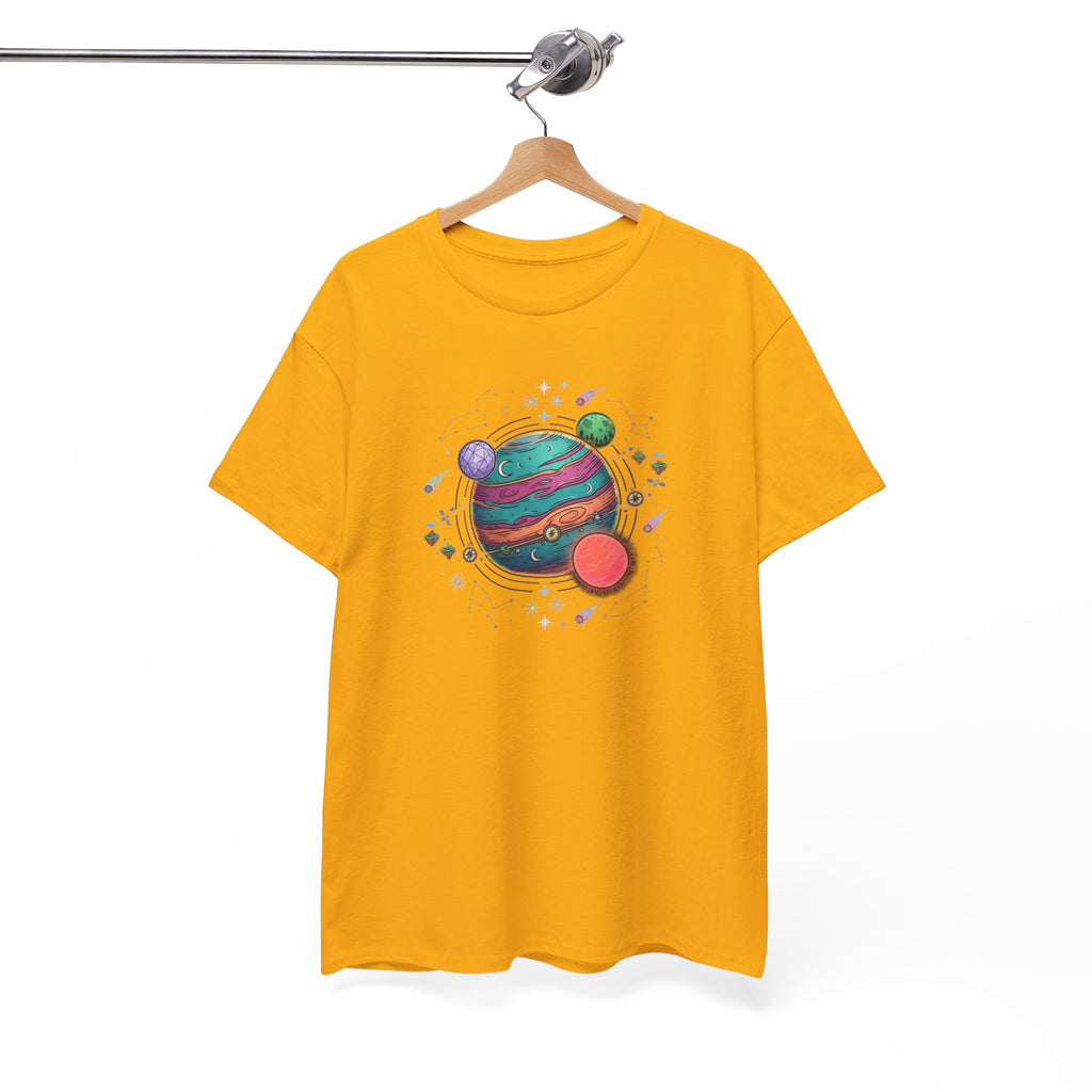Planetary Watercolor Tee — Colorful Space Graphic T-Shirt