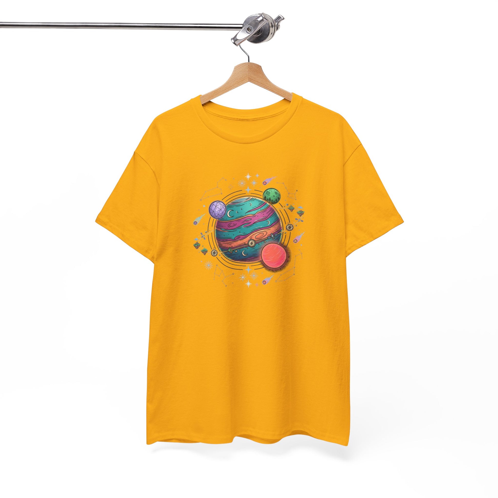 Planetary Watercolor Tee — Colorful Space Graphic T-Shirt