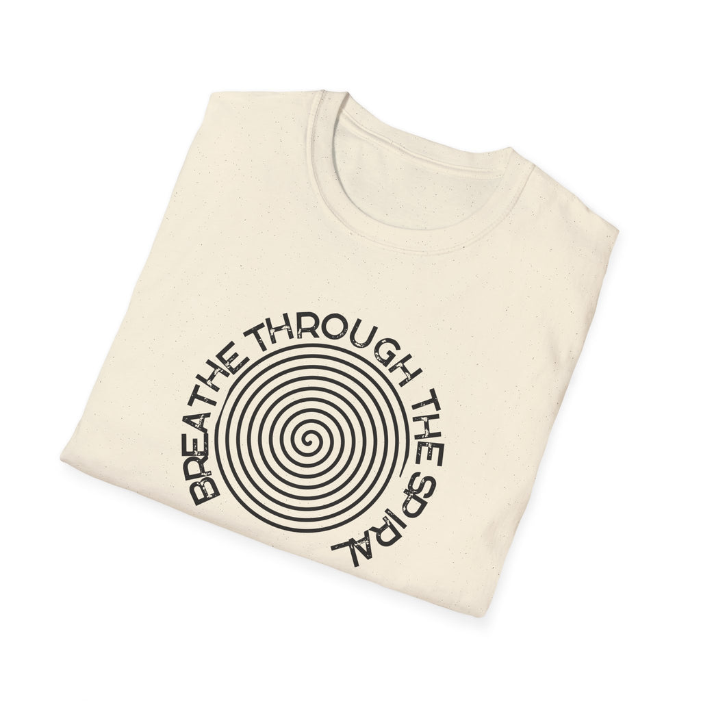 Mental Health Breathe Through the Spiral T-Shirt — Mindful Spiral Graphic Tee for Meditation & Relaxation