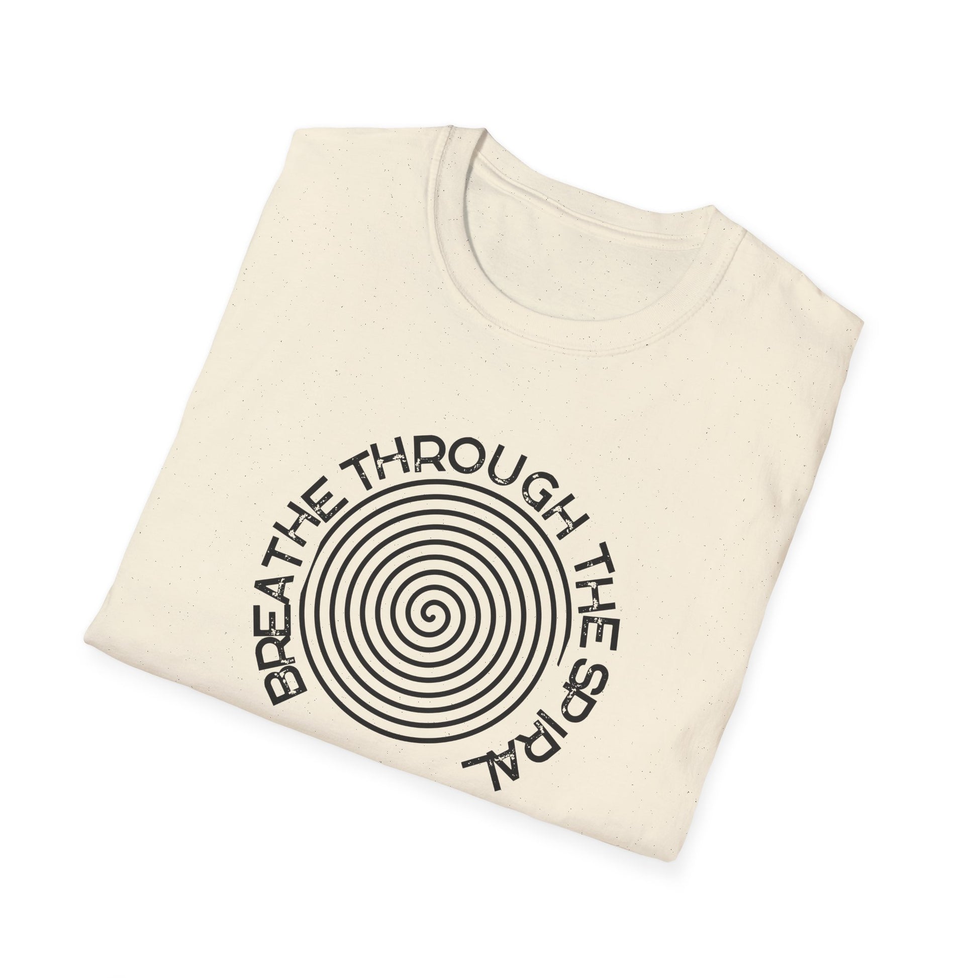 Mental Health Breathe Through the Spiral T-Shirt — Mindful Spiral Graphic Tee for Meditation & Relaxation