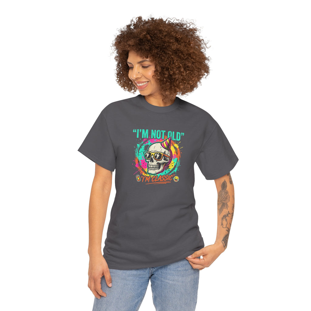 Vintage Skull Tee - "I'm Not Old, I'm Classic" Retro Skull Birthday Shirt