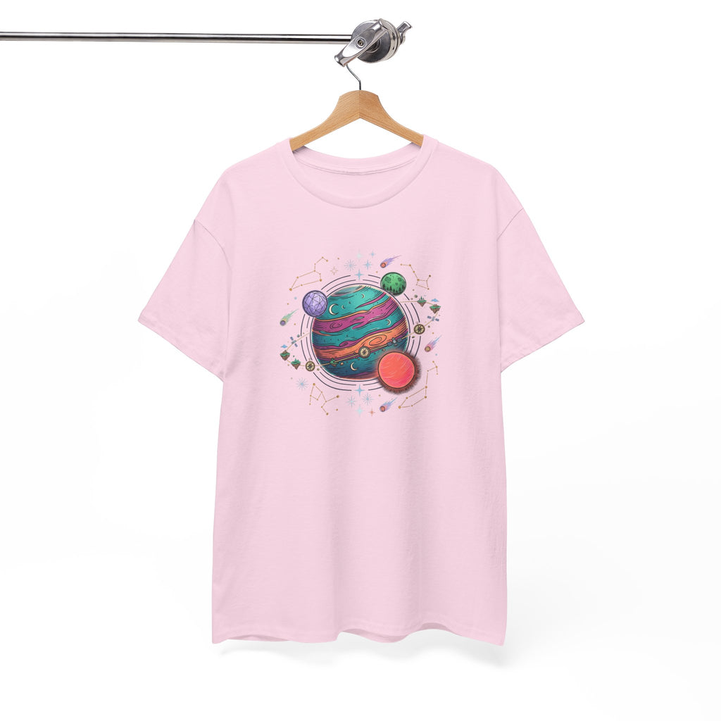 Planetary Watercolor Tee — Colorful Space Graphic T-Shirt