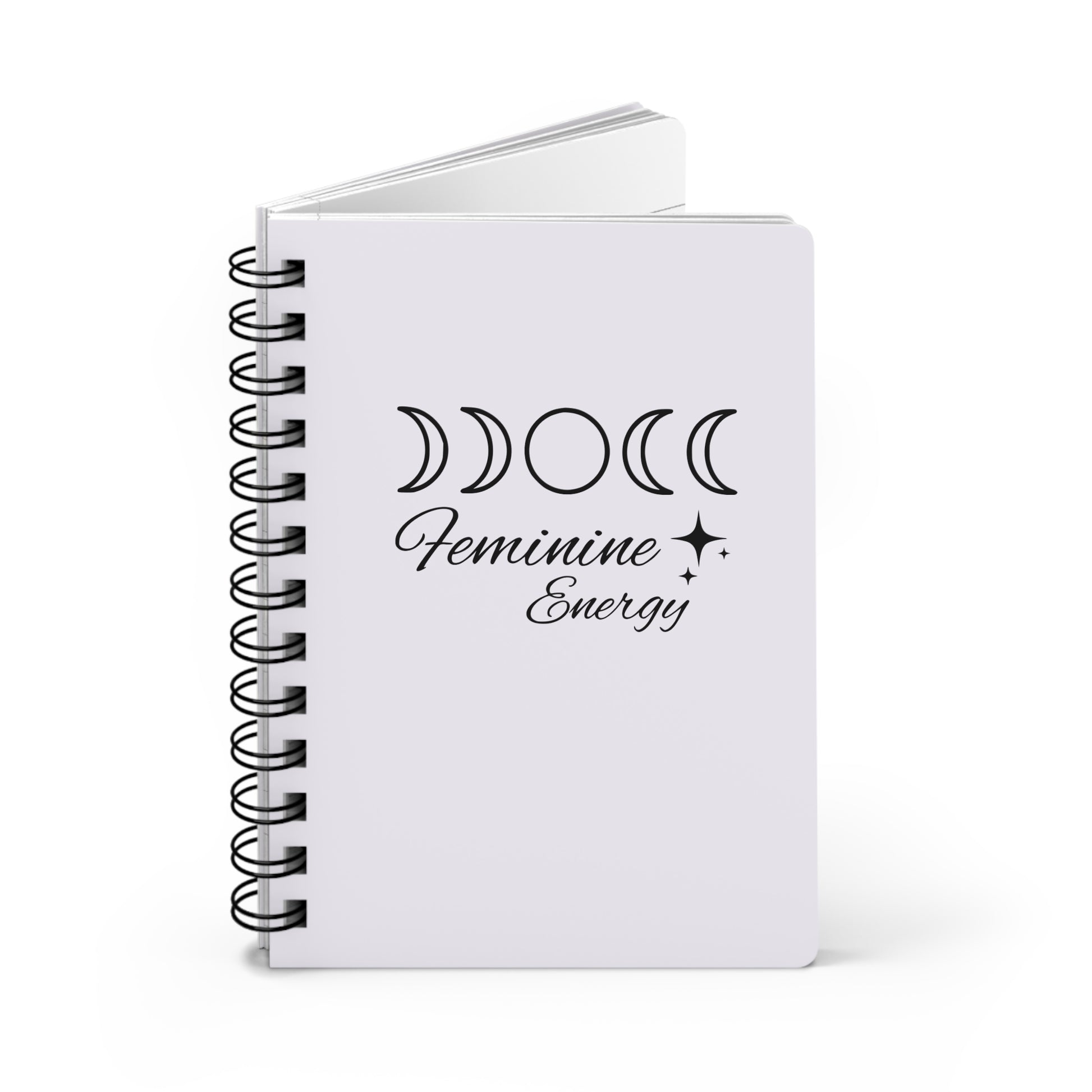 Feminine Energy Spiral Journal — Moon Phase Notebook for Self-Care & Intention Setting