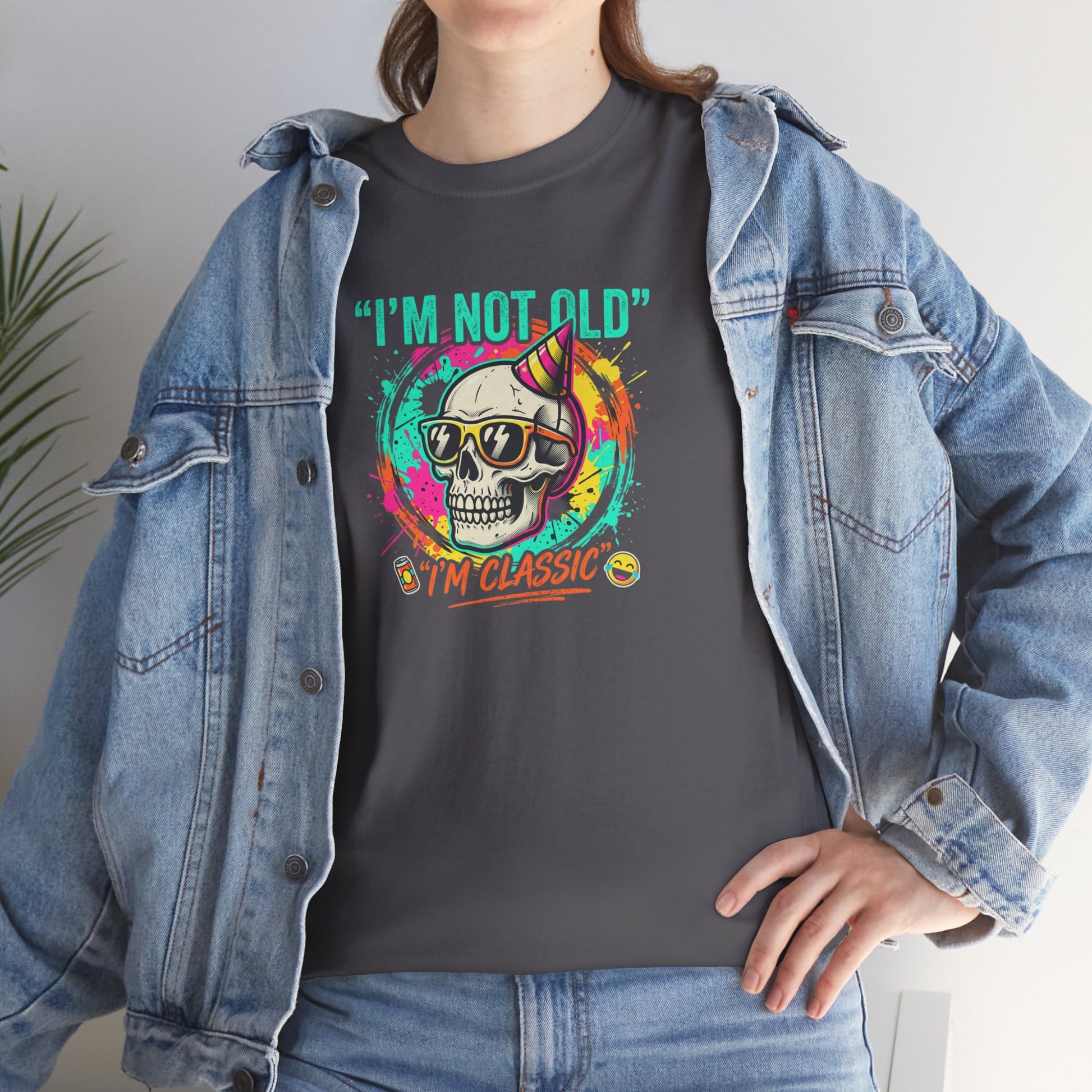 Vintage Skull Tee - "I'm Not Old, I'm Classic" Retro Skull Birthday Shirt