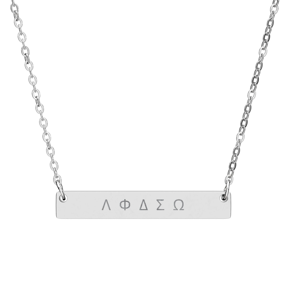 Greek Letters Bar Necklace – Sisterhood &amp; Friendship Gift | Minimalist Sorority Jewellery