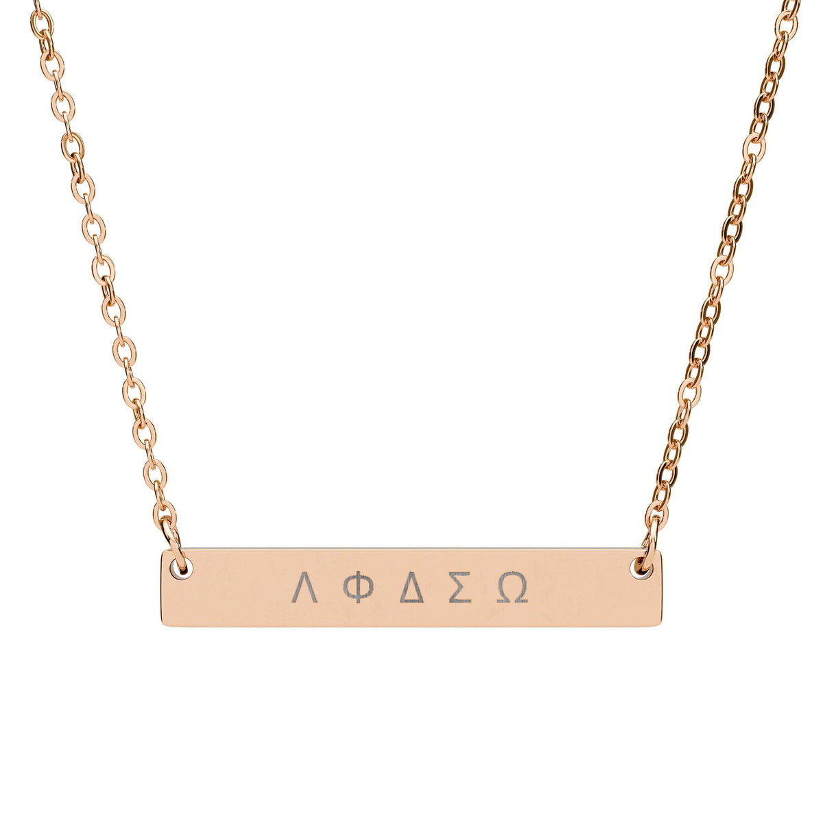 Greek Letters Bar Necklace – Sisterhood &amp; Friendship Gift | Minimalist Sorority Jewellery