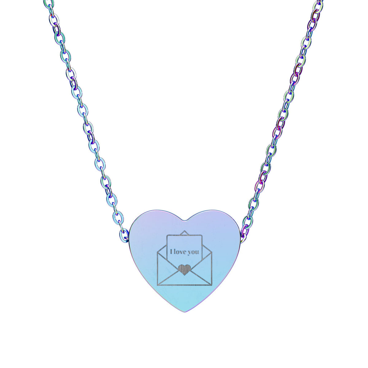 Engraved Heart Necklace Envelope Necklace — Love Letter Pendant - Meaningful Gift For Her