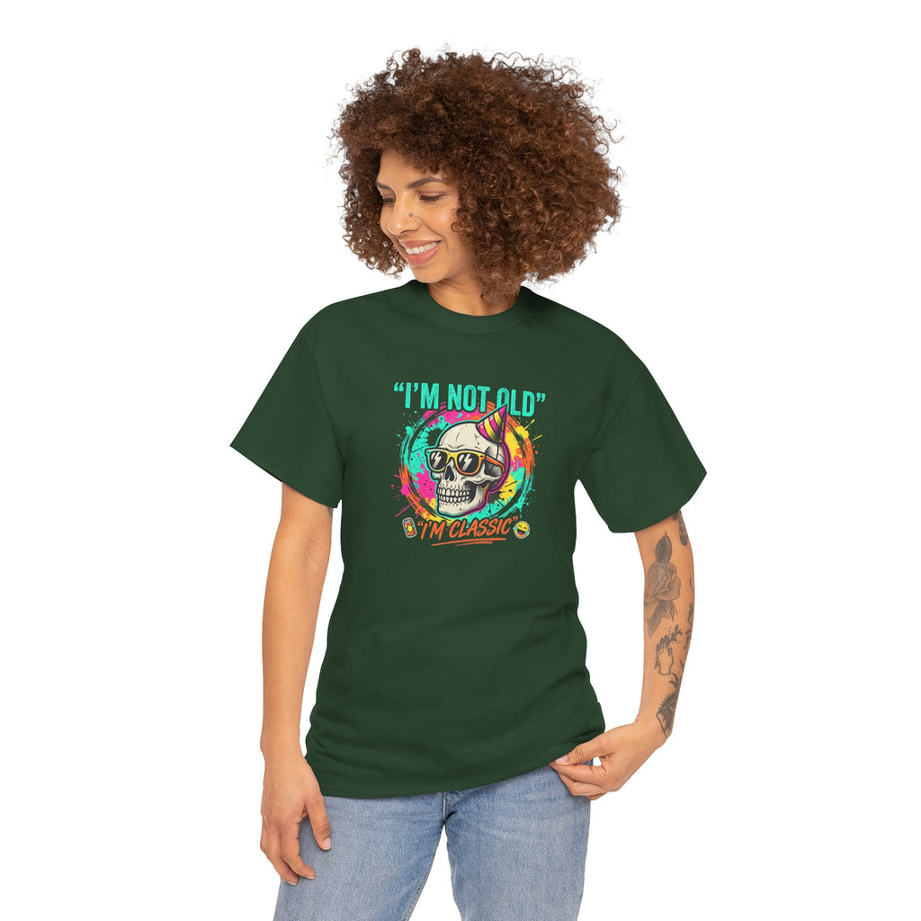 Vintage Skull Tee - "I'm Not Old, I'm Classic" Retro Skull Birthday Shirt