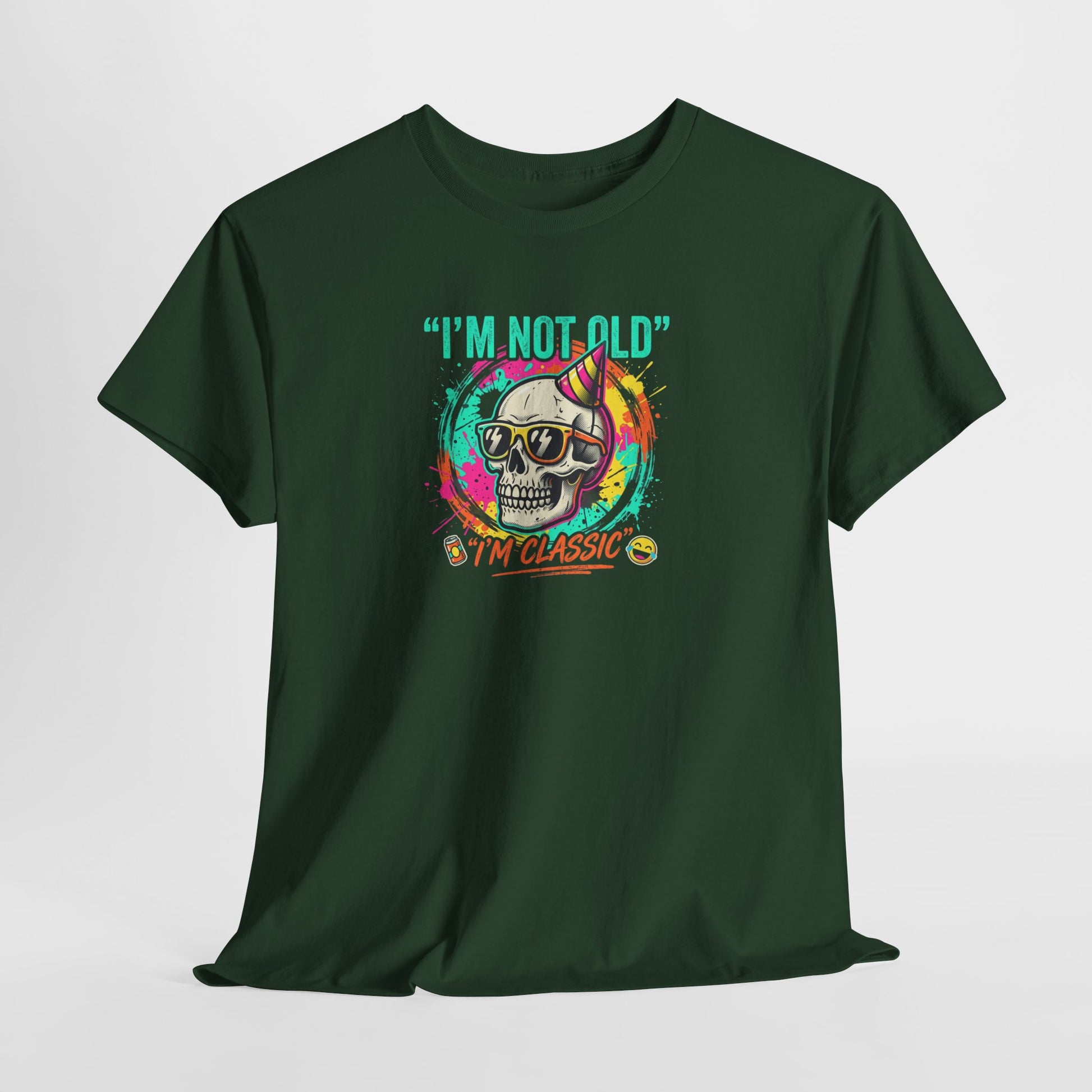 Vintage Skull Tee - "I'm Not Old, I'm Classic" Retro Skull Birthday Shirt
