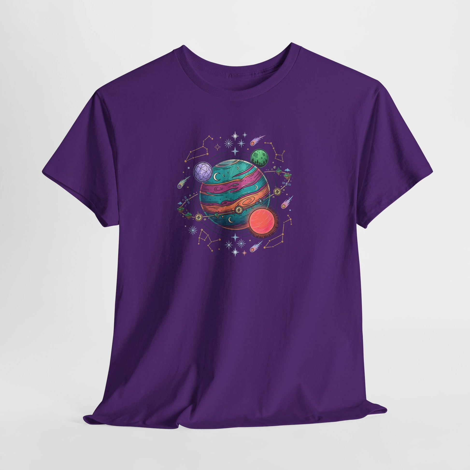Planetary Watercolor Tee — Colorful Space Graphic T-Shirt