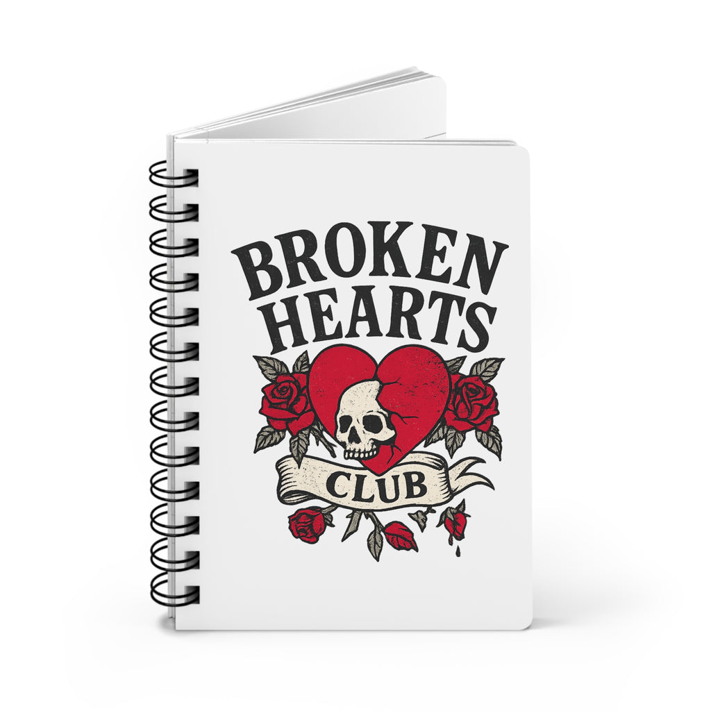Broken Hearts Club Spiral Notebook – Gothic Tattoo Aesthetic Journal