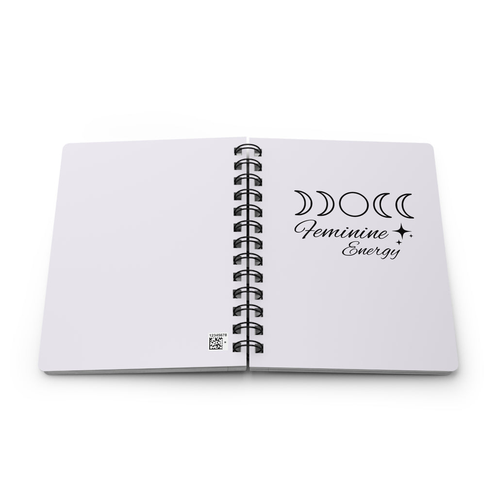 Feminine Energy Spiral Journal — Moon Phase Notebook for Self-Care & Intention Setting